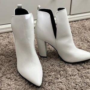White Heel Booties
